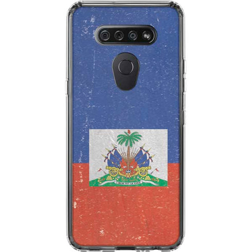 Haitian Flag Distressed LG K51/Q51 Clear Case